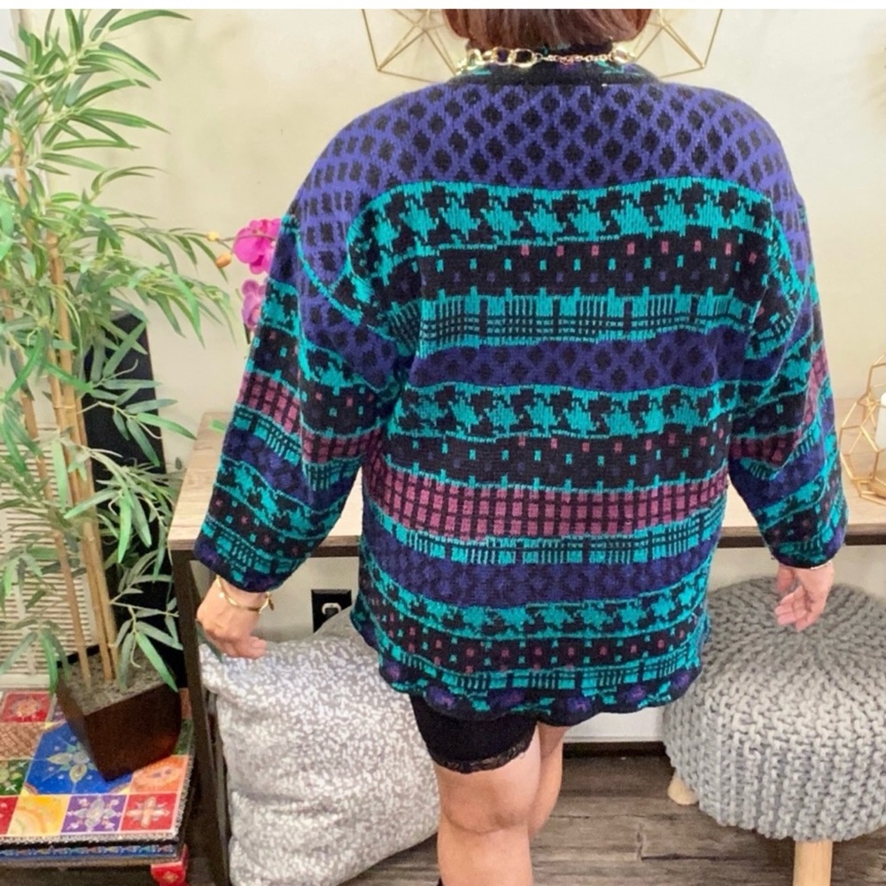 Vintage Multi Patterned Sweater - image 8